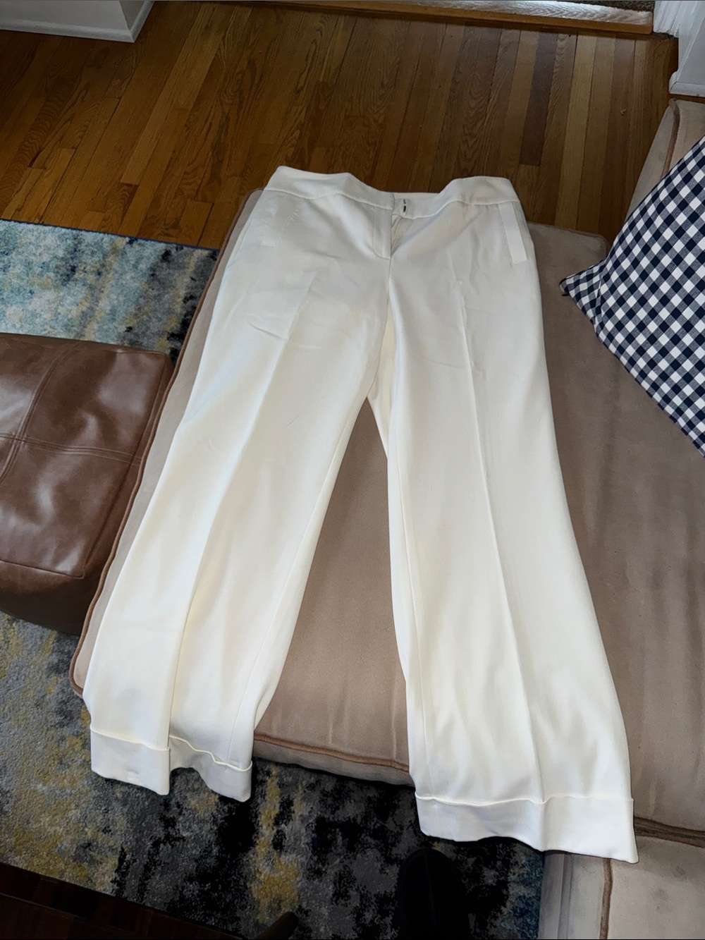 Rafaella White Wide-Leg Dress Pants